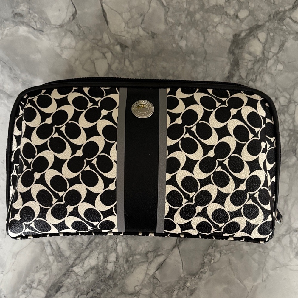 Coach Black and White Designer Women's Cosmetic Bag